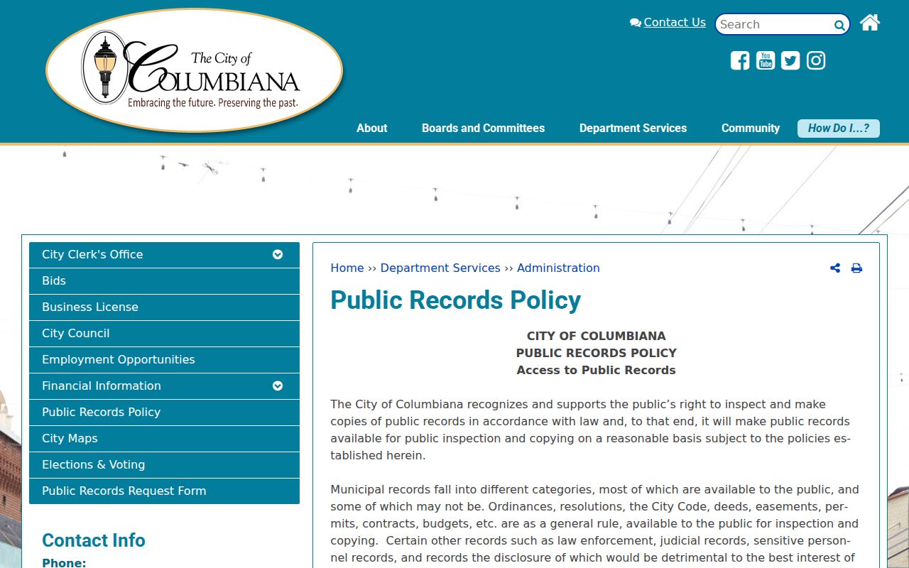 Shelby County neighbors research using Columbiana municipal public records policy