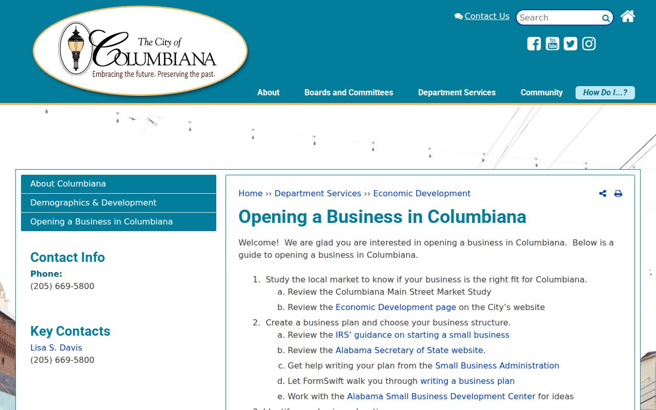 Shelby County street directory source for Columbiana address and zoning review